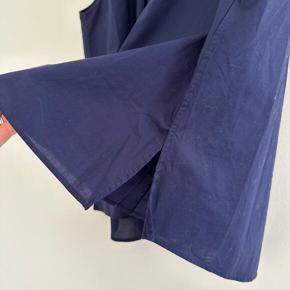 MARNI x Uniqlo Mock Neck Pintuck Pleated Sleeveless Blouse Navy M - Picture 6 of 9